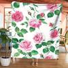 1pc Blanket with vintage floral pattern - Polyester fabric, machine washable, perfect for sofa, bed, office and travel
