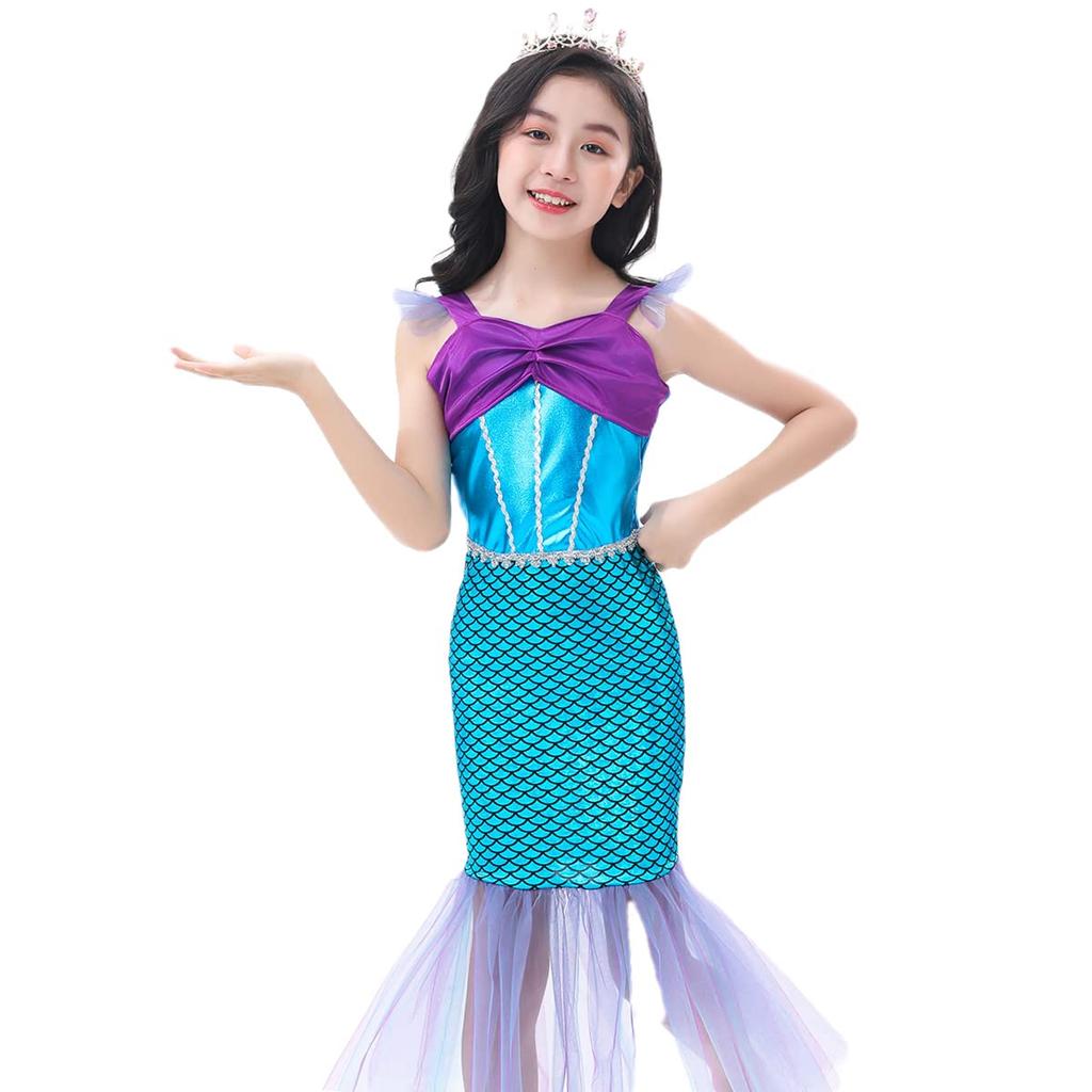 [SYRHSYB] Ariel Dress, Little Mermaid Dress, Mermaid Costume, Cosplay, Children's Costume, One-Piece Princess Dress, Stage Costume, Disguise,