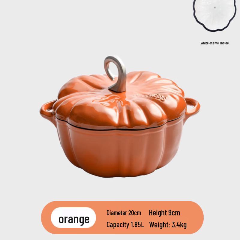 ZISIZ Enamel Pumpkin Soup Pot