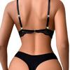Lace Anti-sagging French Back Bra Set Gathered Cross Backless Underwear Sexy Comfortable Nude Panties