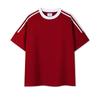 JIAOXIU Sporty Three-Stripe Patchwork T-Shirt