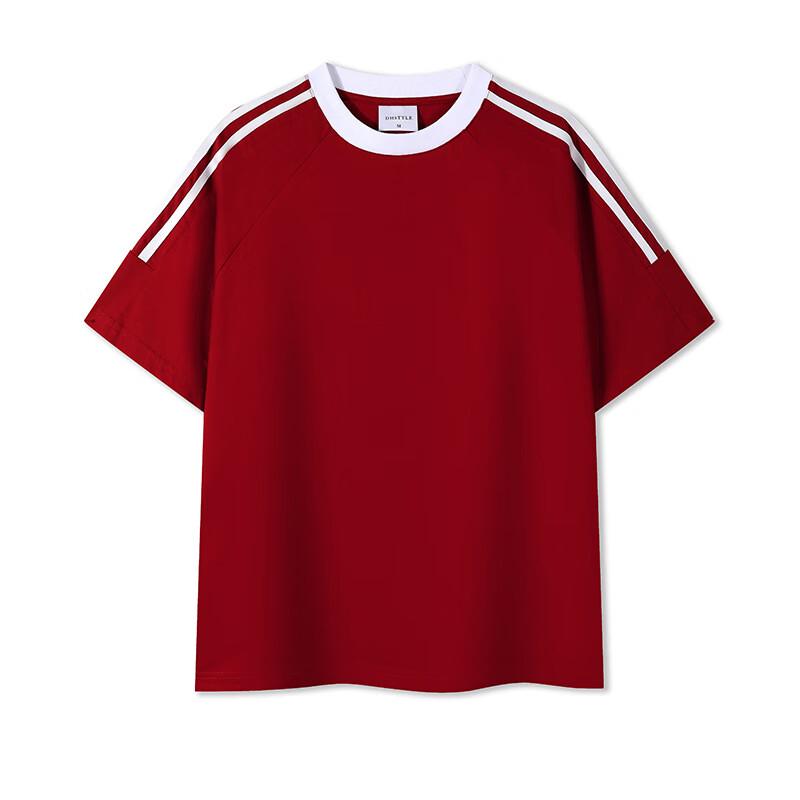 JIAOXIU Sporty Three-Stripe Patchwork T-Shirt