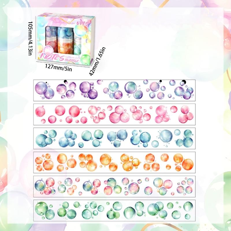 Watercolor Bubble Pattern Removable Decorative Tape for Journaling and Gift Wrapping Ecological Friend DIY Art Supplies