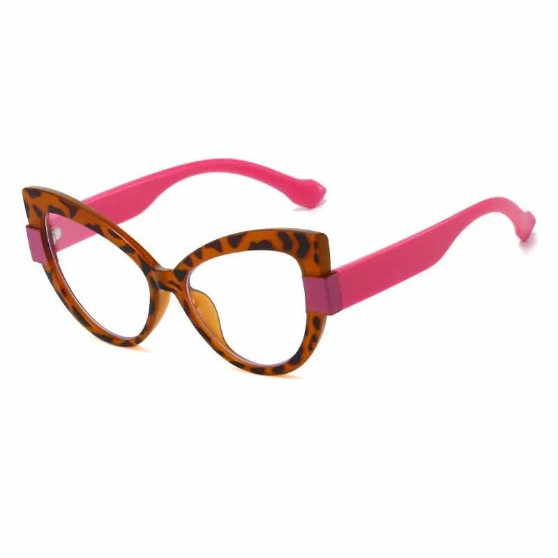 New Fashion Contrasting Cat Eye Sunglasses Personalized Casual Versatile Anti Blue Light Glasses Outdoor Travel UV Protection