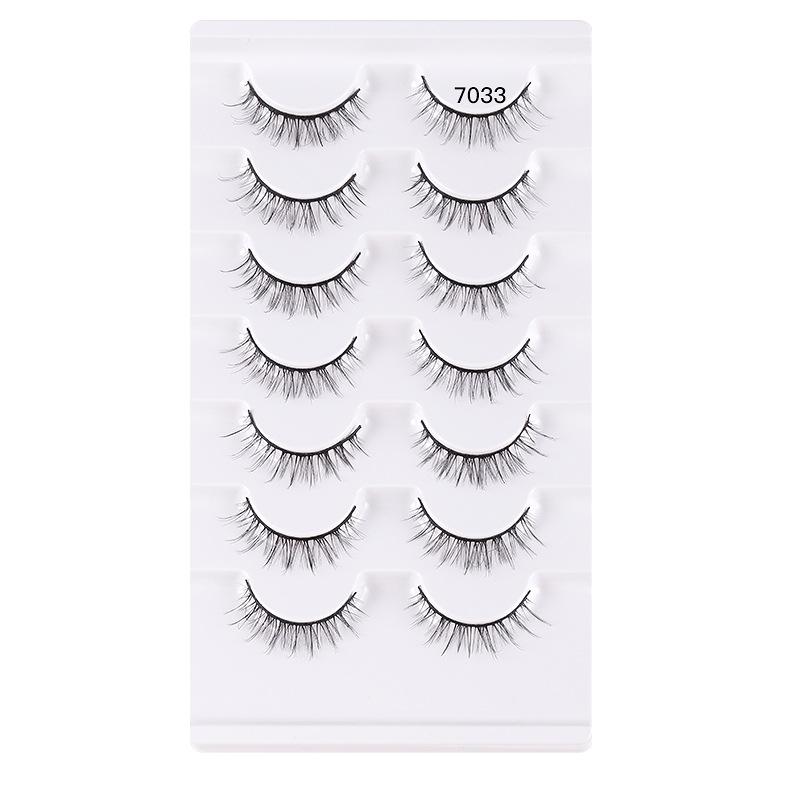 7 Pairs Of Chemical Fiber False Eyelashes Simulation Curled Thick Short Eyelashes