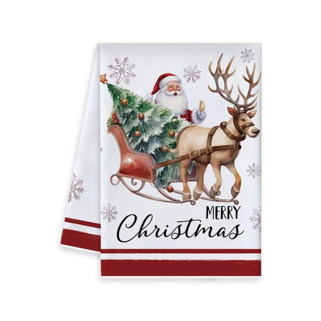 Christmas Dish Towels 6-Piece Absorbent Microfiber Seasonal Winter Christmas Towels Holiday Decor For Home Farmhouse Desktop