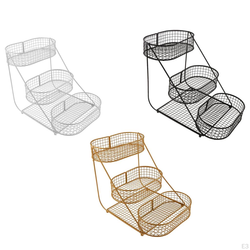 3 Tier Countertop Fruit Basket Fruits Stand Holder Vegetables Storage Rack for Kitchen