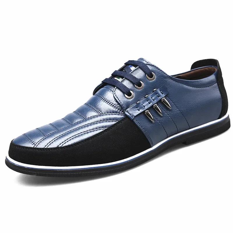 Men Casual Shoes Fashion Brand Classic Casual Men Pu Leather Shoes Black Hot Sale Breathable Business Lace-Up Men Shoes Big Size