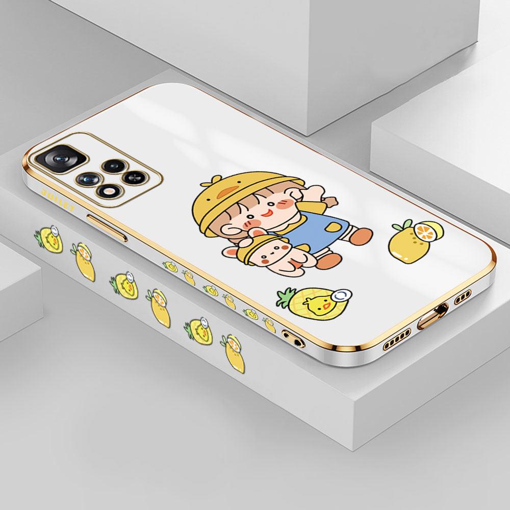 For Redmi Note 13 Pro 12 Pro 12S 11 Pro 11S 10S OPPO A38 A77s A96 Realme C33 C65 OnePlus Lovely Girl Pattern Full Lens Protect Shockproof Casing