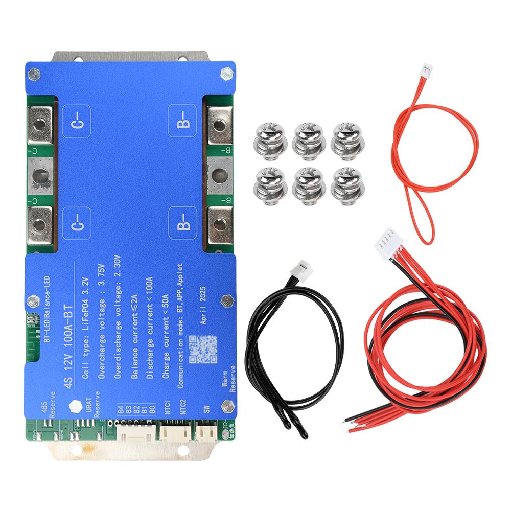 4S 8S 100A 200A 12V LiFePO4 Smart Bluetooth BMS APP Einstellbarer Parameter Ausgleichsschutzplatine Gleicher Port