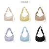 Solid Color Nylon Crossbody Bag Korean Style Canvas Dumpling Bag Pleated Shoulder Bag  Streetwear