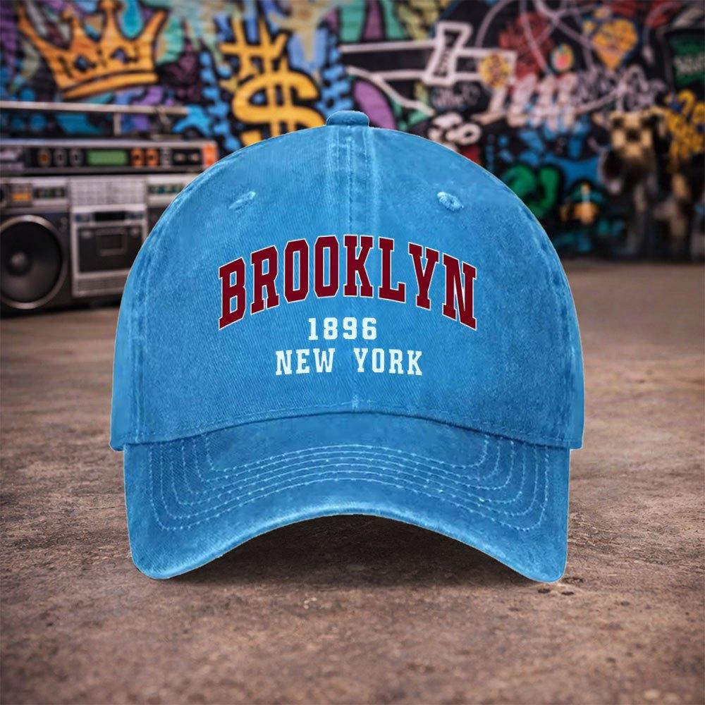 Pc Unisex Brooklyn Vintage Gewaschene Baseballkappe UnisexS Trendiger Hut Vielseitige Schirmmütze Lustiger Aufdruck Einzigartiges Geburtstagsgeschenk f