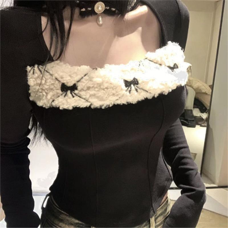 

Бархатная рубашка в стиле ретро для похудения талии - Женский нишевый топ для внутреннего ношения в стиле горячей девушки Extra Large чёрный