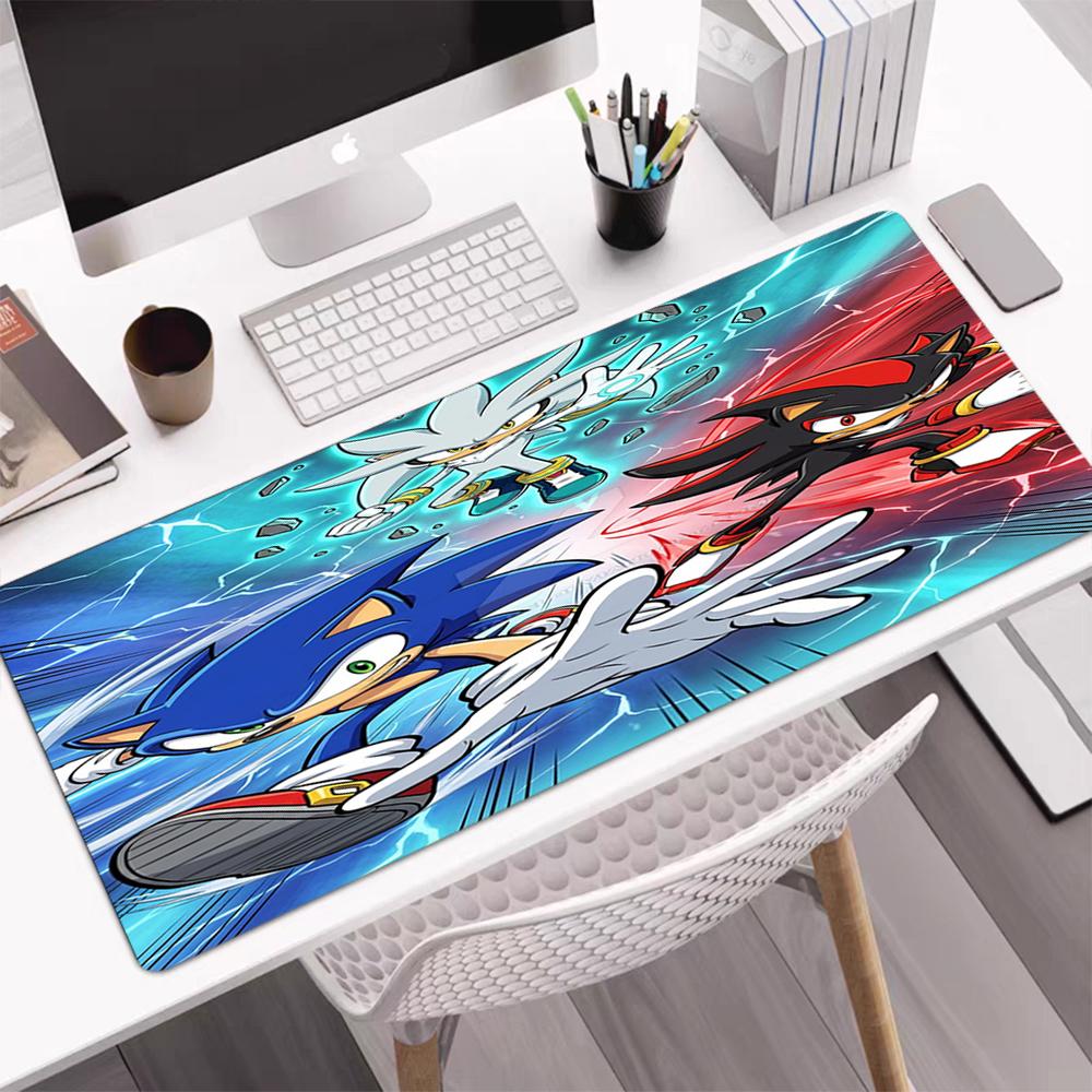 Sonic Theme Mouse Pad, Non Slip Rubber Base, Multifunctional Office & Home Decor, Perfect for Workspace Personalization.