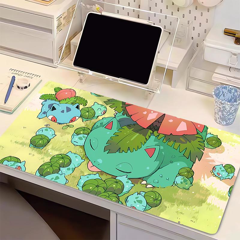 Mouse Pad Anime Gaming Accessories Varmilo PpokemonS Gamer Keyboard PC Bbulbasaur Computer Desk Mat Kawaii Green Mousepad Gift