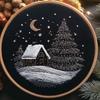 1set Christmas Snow House DIY Embroidery Kit with Tools, Suitable for Beginners. Handmade Embroidery Fabric Material Kit