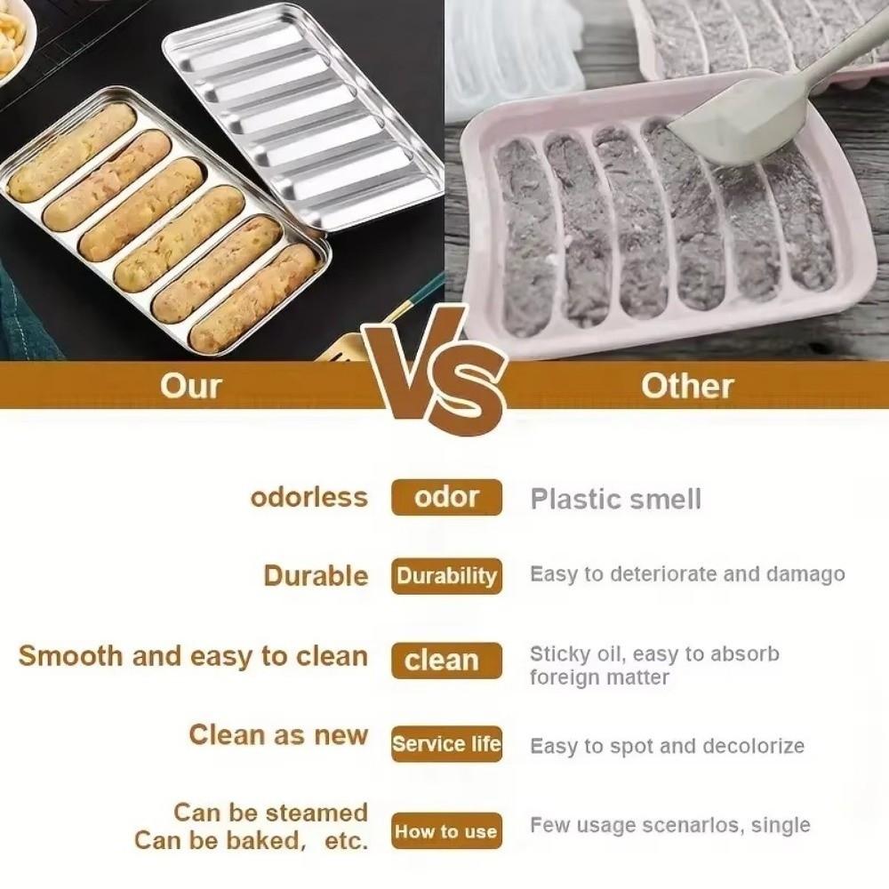 Stainless Steel Sausage Molds Safe Material Ham Sausage Maker Hot Dog Mould  Home Kitchen Use