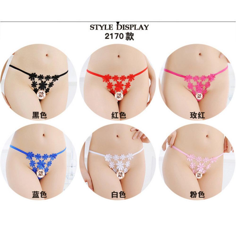 [Free Shipping] 4 Packs, Sexy Underwear Women's Transparent Temptation Low Waist Thin Breathable Hot Embroidered Thong T-pants