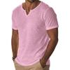 Men’s Cotton Short Sleeve V Neck T Shirt Casual Basic Solid Crew Neck Streetwear Spring Summer Comfortable Fit