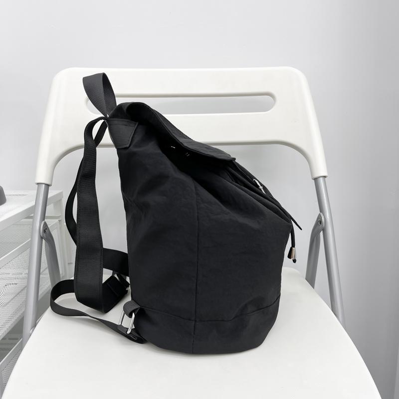 College Style Student School Bag Women Solid Color Backpack Nylon Backpack Men's Outdoor Sports Bag