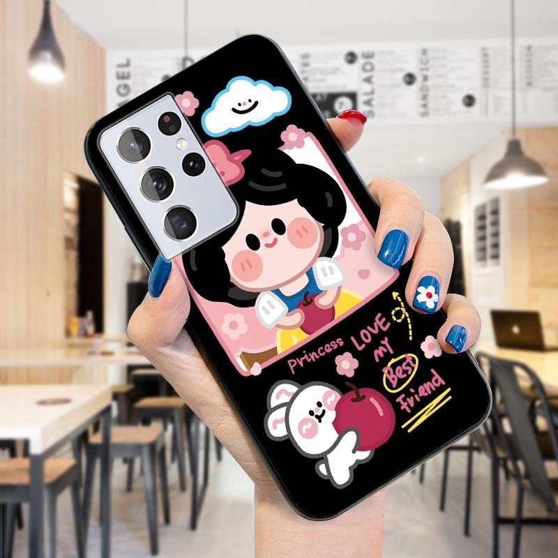 Carcasă cu model pentru fete desenate manual pentru fete. Carcasă adorabilă rezistentă la șocuri