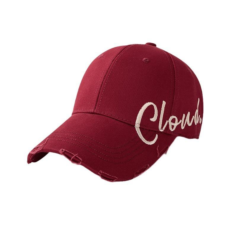 Hard Top Cap Women'S Spring And Summer Letters Big Head Circumference Hat Baseball Cap Sun Hat Men'S Trendy Embroidery