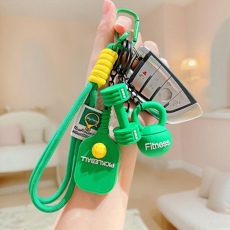 Portable 1 PCS PVC Pickleball Bag Tag Keyring Cute Lightweight Pendant for Car Keychain Backpack Pickleball Fans Creative Gift