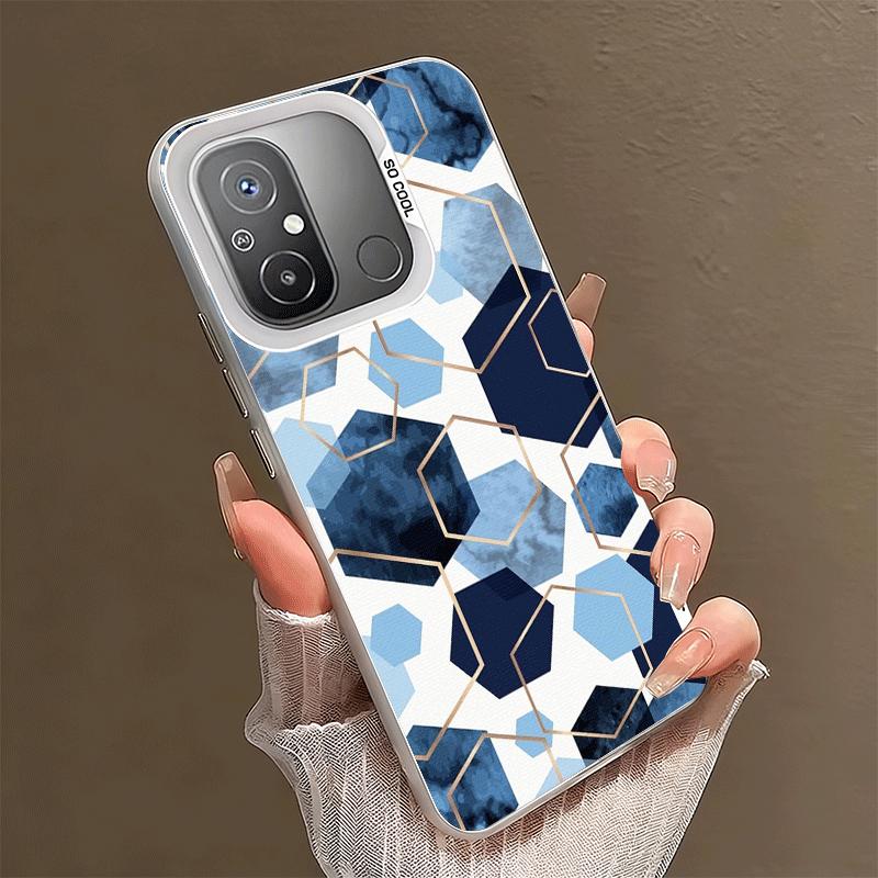 Geometrisches Marmormuster Stoßfeste Handyhülle für Xiaomi Poco X7 X6 X5 X3 Pro F7 Ultra M8 Redmi 15C 15 14C 13C 12C 10C 13 12 10