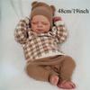 BZDOLL 48cm 19inch Vinyl-Gliedmaßen und Stoffkörper Reborn Babypuppe mit 3D-bemalter Haut und sichtbaren Adern Kunstspielzeug schlafendes Bebe Spielhaus Spielzeugpuppen