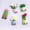 5pcs Mini Plant Shaped Refrigerator Magnets Decorative Cartoon Plant Magnet Holiday Oval Refrigerator Magnet Set Home Decoration