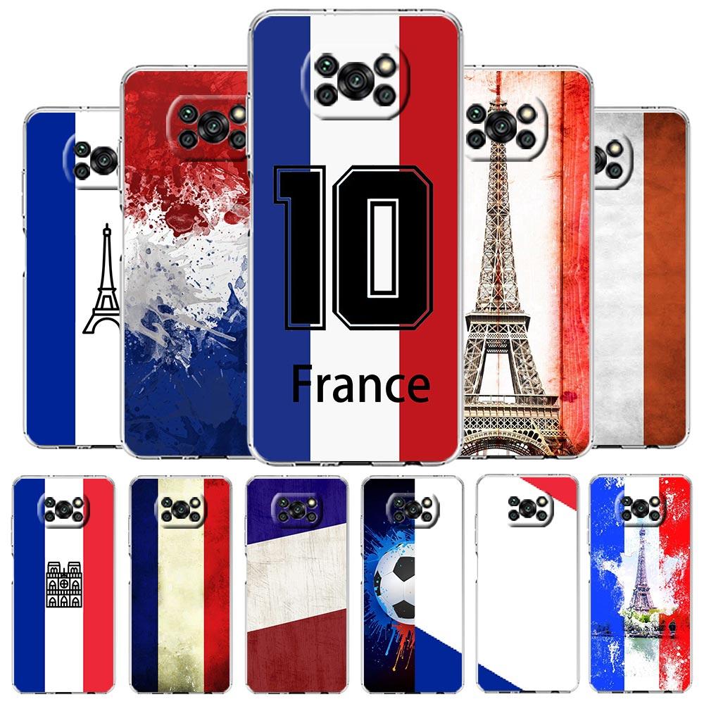 France Flag Soccer Paris Phone Case For Xiaomi Poco X3 NFC F3 M3 X4 X5 Pro 5G Mi 11 12 Lite Ultra 11T 11X 12T Pro Clear Cover