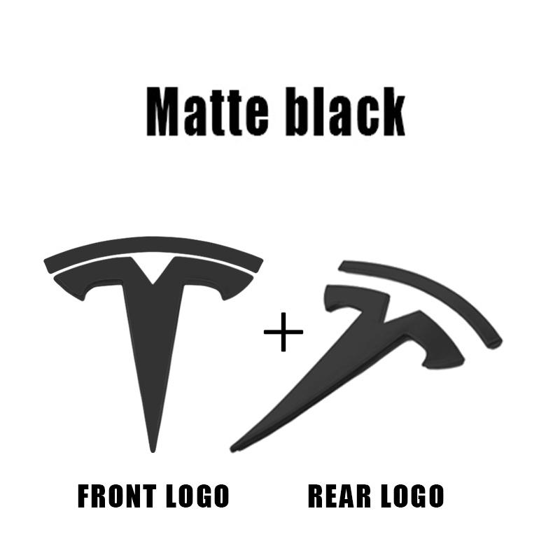 For Tesla Model 3 Model Y Car Logo Badge Car Front Grille Rear Trunk Emblem Head Front Rear Boot Tailgate Sticker Auto Accessory