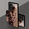 Brown butterfly leopard print glass phone case suitable for Samsung Galaxy S26 S25 S24 S23 S22 S21 S20 FE/Ultra/Plus dustproof