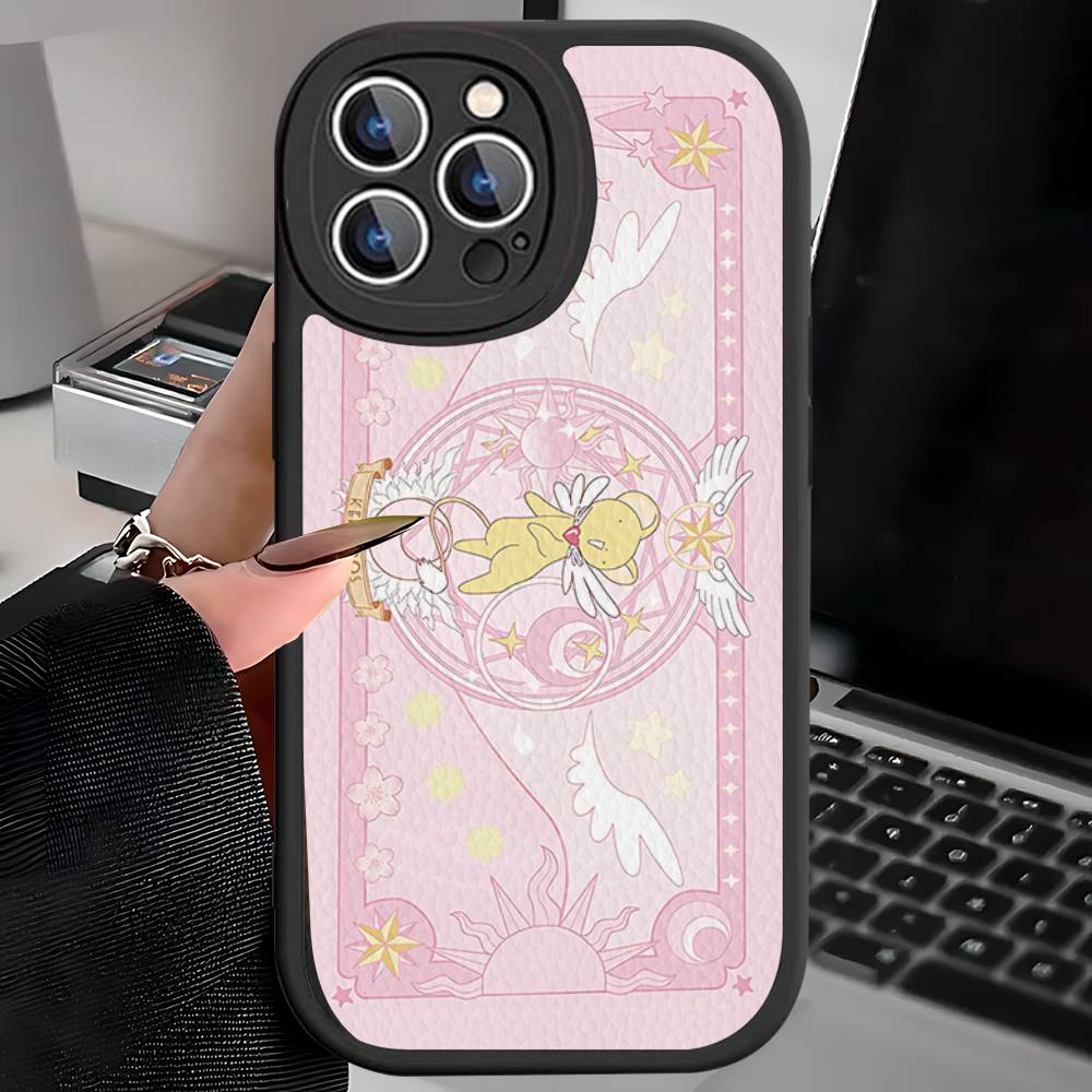 C-Cardcaptor Sakura Phone Case for iPhone 16 15 14 11 12 13 Pro Max Plus Back Leather Shell