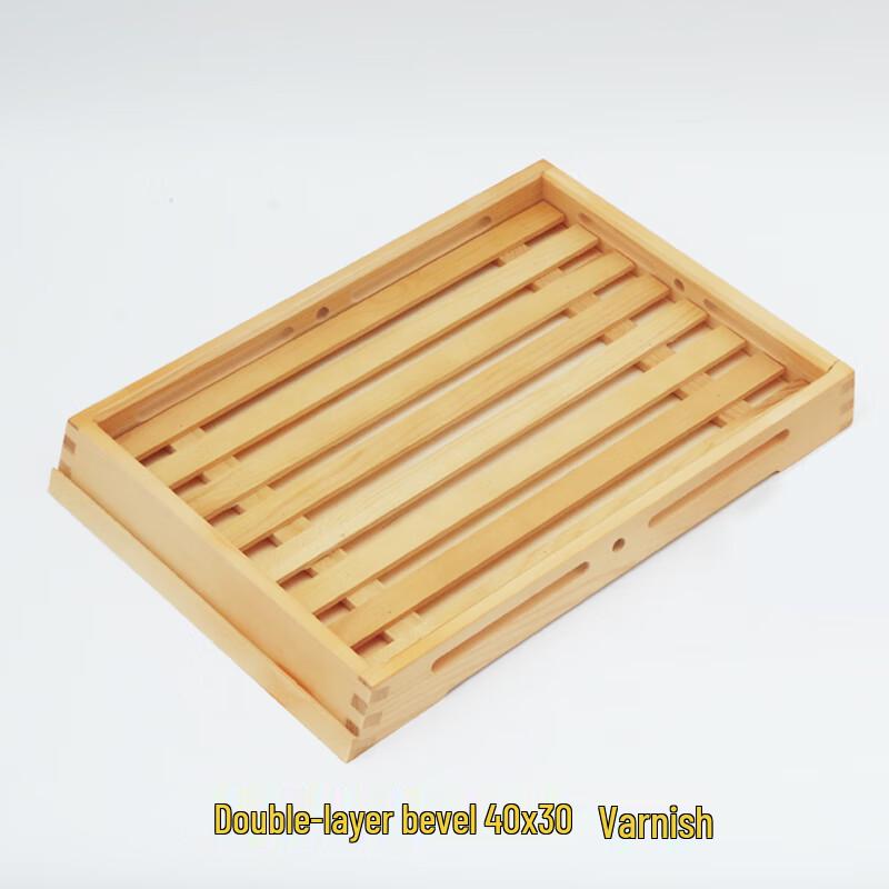 ZISIZ Double-Layer Wooden Serving Tray with Label Slot
