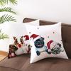 Pet Print Christmas Peach Skin Pillow Cover Bedside Cushion Cover Sofa Cushion Cover