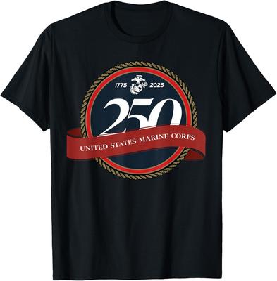 US Marine Corps 250th Birthday Seal T-Shirt 100% Cotton O-Neck Short Sleeve Summer Casual Mens T-shirt Streetwear