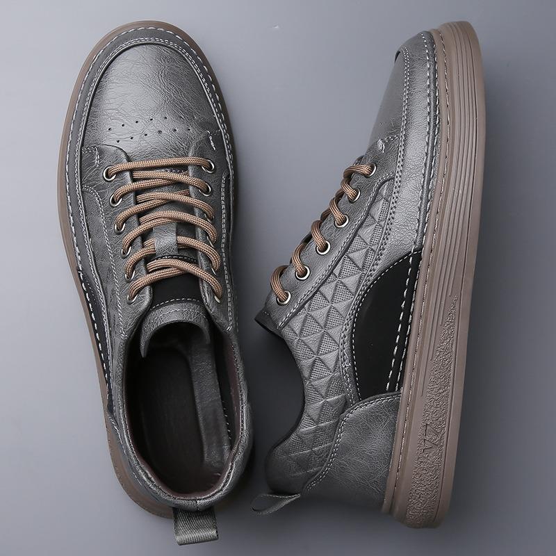 Men's shoes spring new leather men's casual leather shoes trendy fashion versatile sports shoes