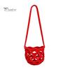 Wine Glass Lanyard Cup Holder, Crochet Sleeve, with Long Knitted Sleeve Strap Portable Crossbody Bag, for Outdoor Picnic Festival Travel Adjustable