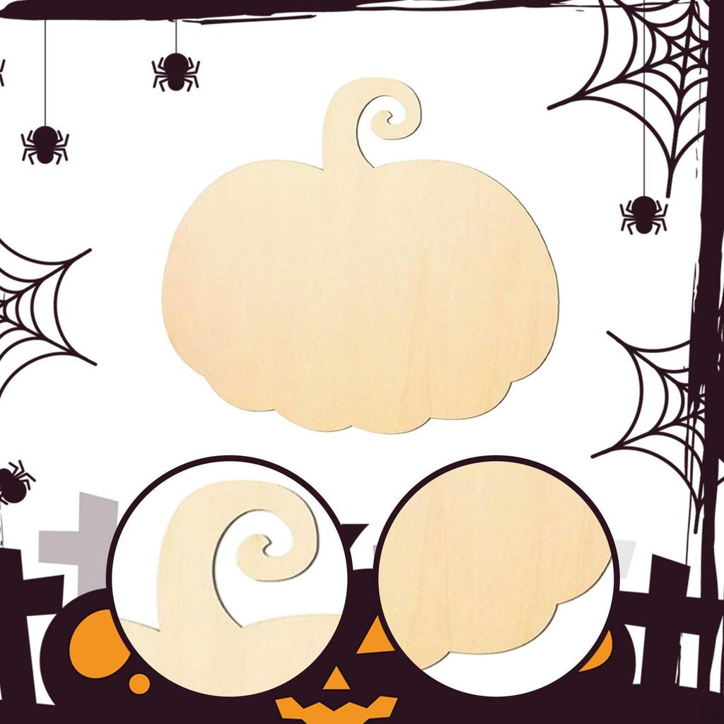 Unfinished Wooden Pumpkin Cutouts Discs DIY Blank Shapes Unpainted Ornaments for Painting