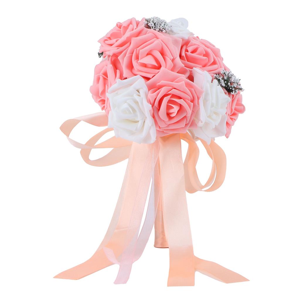 Bridal Bouquet PE Artificial Flowers Bunch for Wedding Stage Office Home Decoration
