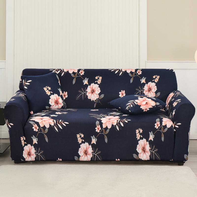 Square Printed L-shape Chaise Longue Sofa Covers for Living Room Sofa Protector Anti-dust Elastic Stretch Covers for Corner Sofa