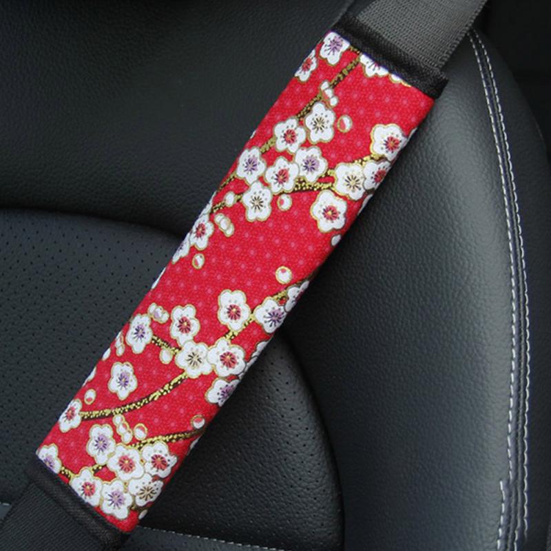 1/2PCS 6.5X23cm Car Truck Universal Safety Belt Covers Car Seat Shoulder Strap Pad Cushion Protection Flower Padding Auto