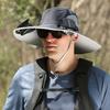 Men Hat Summer Outdoor Mountaineering Fishing Anti-UV Sun Hat with USB Solar Charging Built-in Fan Three Speed Settings Hiking Cooling Hat