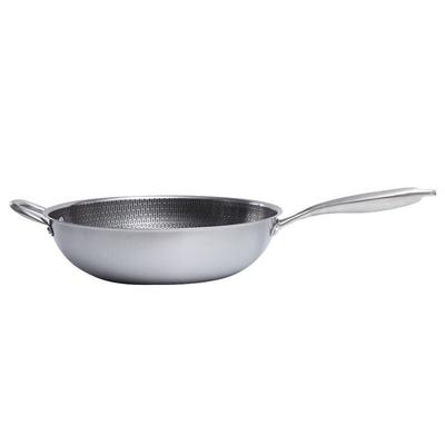 Triceratops 304 Stainless Steel Non-stick Wok, 36cm Flat Bottom