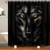 Wolf Silhouette Shower Curtain Black White Howling Thunderstorm Animal Moon Light Mystic Decor Bathroom Set Waterproof With Hook