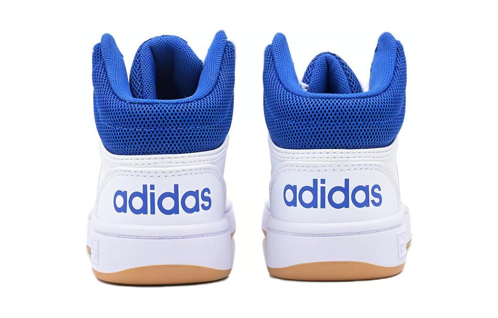 Adidas Neo Hoops Mid 3.0 K Slip Resistant Abrasion Resistant Mid top Children's Basketball Shoes White Blue Kids' IE0222