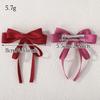 Elegant Double Layer Ribbon Bowknot Hair Clip 4.3 Inch Women's Tassel Headwear High-Quality Hairgrips Stylish Ponytail Accessory