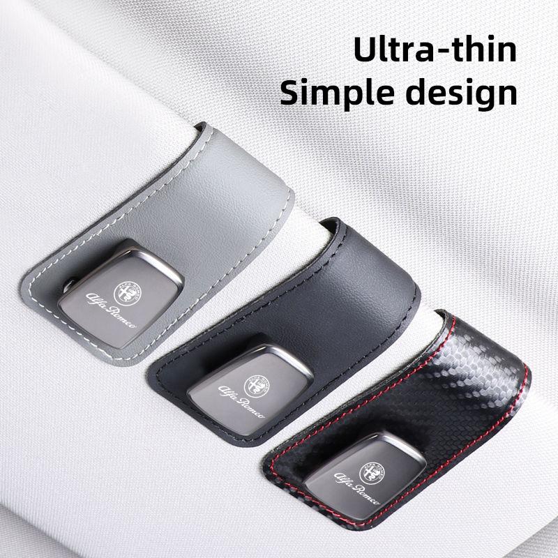 Car Sunshade Eyeglass Clip Card Storage Brace Accessories For Alfa Romeo 156 159 147 4C 8C 166 Giulia Giulietta Mito StelvioRG0