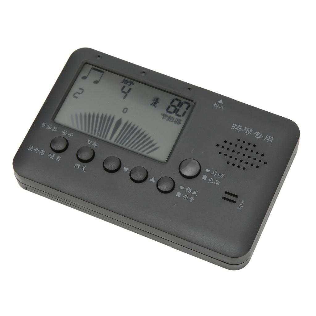 Dulcimer Tuner 3 In 1 Metronome Tuner Tone Generator Music Instrument Tool with LCD Display MT520Y Black